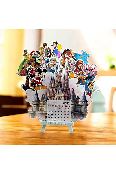 EyER Shoping Karakterli Masa Takvimi Renkli Şövale ayak ile birlikte