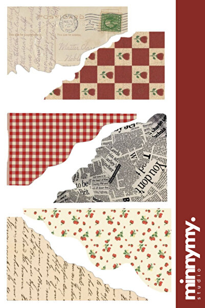 Minnymy Collage Collection Sticker, Çıkartma, Ajanda, Günlük, Planlayıcı, Bul...