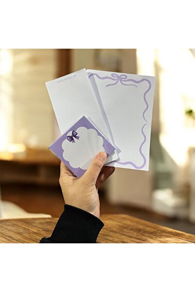 EyER Shoping Set de caiete cu panglici 3 dimensiuni cu lipici Purple