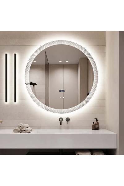 OEM LED Mirror with Defogger, Clock and Thermometer 70cm Unframed