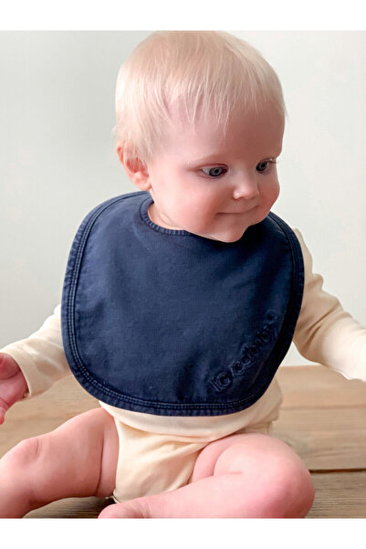 Lovedbaby Bavetica bebe din 100% bumbac certificat GOTS, Navy, One size