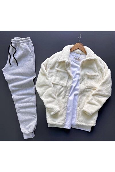 ALİ.COM Plush Shirt - Sweatpants Set