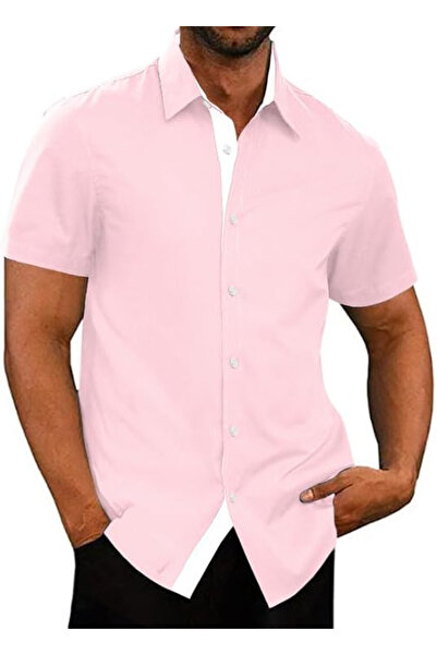 OEM Men's casual short-sleeved shirt size XL Pink