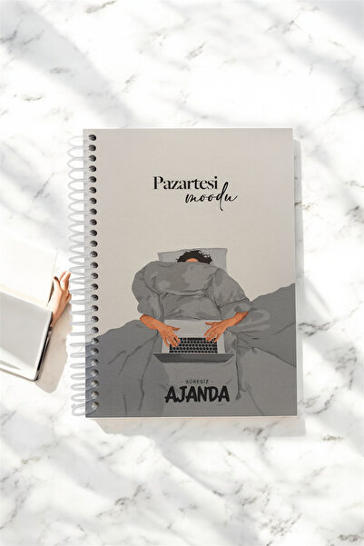 uğurlu dükkan Monday Mood Sticker Spiral Notebook