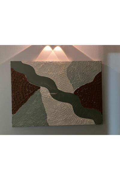 ArTiz Home Dokulu Alçı Tablo El Yapımı 3 Boyutlu Kabartma Tablo(Akış)