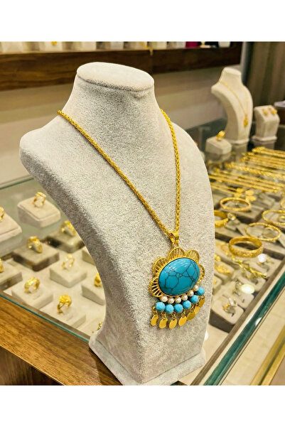 Zümrastore Altın Kaplama Tasarım Firuze Kolye