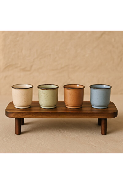 Evanev Porline 4 Lü Espresso Kahve Fincan Set Porselen Renkli