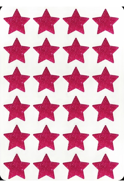 Limitless Design Simli Pembe Yıldız Sticker Seti – Işıltılı Dekoratif Yapışka...