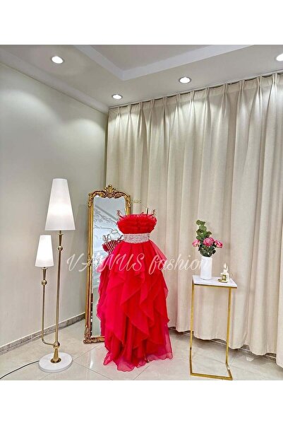 vanus fashion فستان سهرة طويل ( 2 لونين ) 4210