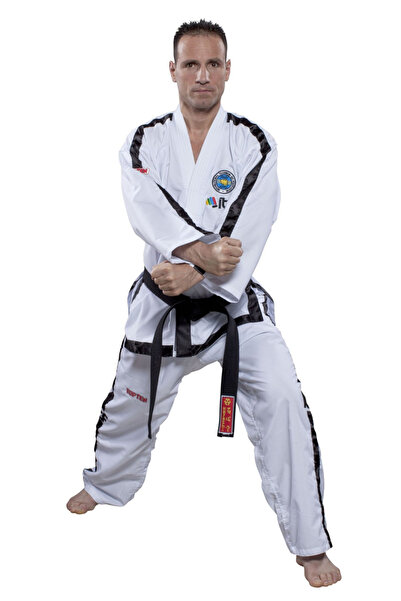 Top Ten Dobok Instructor, Diamond, aprobat ITF, Top Ten, Alb, 4-6 Dan, 200 cm