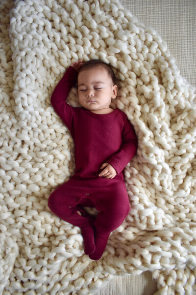 Lovedbaby Body bebe din bumbac certificat GOTS, Corduroy Sugarplum, NB-12 luni