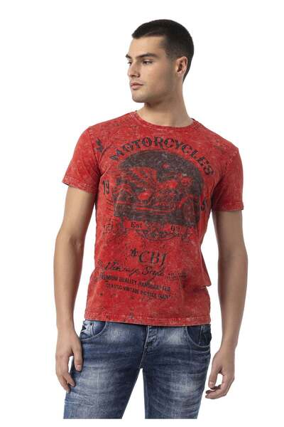 Cipo & Baxx CT813 Erkek T-Shirt – Modern Baskılı, Rahat Kesim, Yumuşak Dokulu...