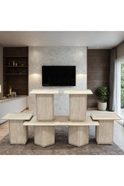 Tasamem Dafia طقم طاولات شاي مستطيل 5 قطع