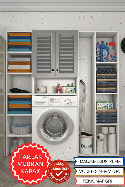 Kenzlife membran çamaşır makinesi dolabı sinemmega gribyz panjur 180*156*30 m...