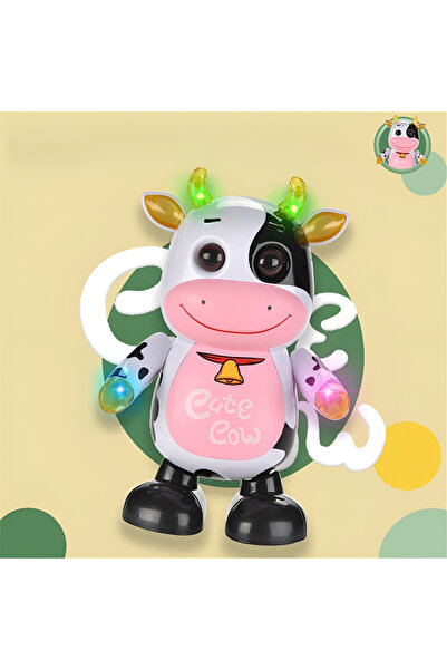 OEM Văcuță Dansatoare Cute Cow – Jucărie Interactivă cu Muzică și Lumini, 21 cm, 3+ Ani