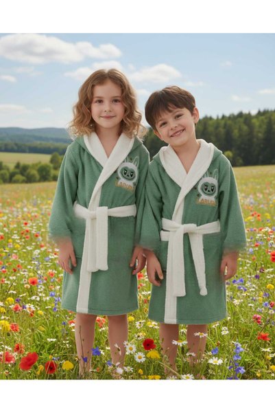 zavera for kids Unisex Children's Labubu Bathrobe - 100% Organic Cotton