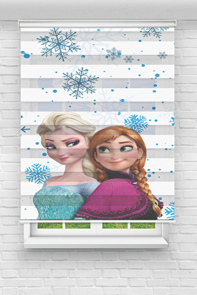 Perdecizade (ENXBOY)ELSA ANNA DİJİTAL BASKILI ZEBRA PERDE-COCUK ODASI-STOR PERDE