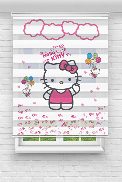 Perdecizade (ENXBOY)HELLO DİJİTAL BASKILI ZEBRA PERDE-COCUK ODASI-STOR PERDE