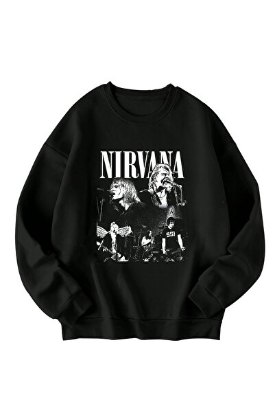 SVART WEAR Nirvana Kurt Cobain cu imprimeu supradimensionat Hanorac unisex tricou