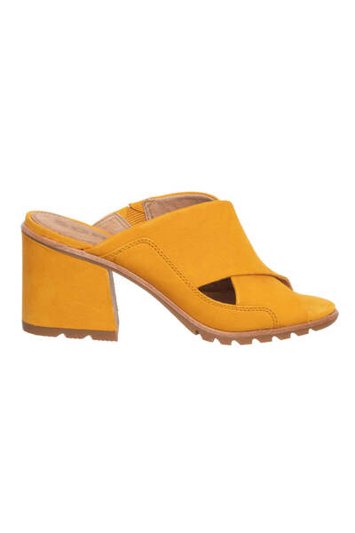 Sorel Nadia Mule Sandals Golden Yellow Genuine Nubuck Leather ZLN 0807