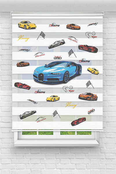 Perdecizade (ENXBOY)ARABA DİJİTAL BASKILI ZEBRA PERDE-COCUK ODASI-STOR PERDE