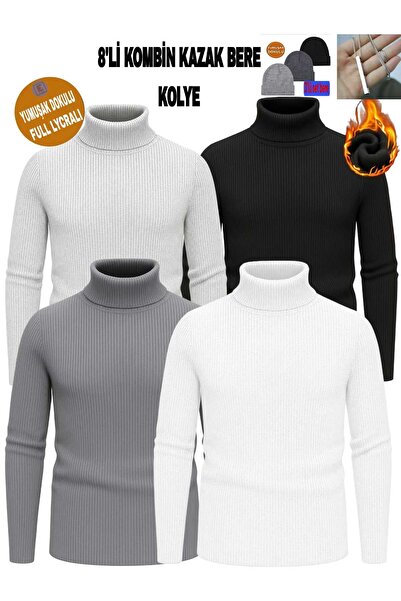 ay mila aa Unisex Slim Fit Slim Fit Turtleneck Knitwear Ribbed Knit Sweater
