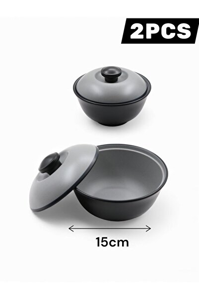 Nova A 15cm bowl with a lid, made of shatter-resistant melamine, safe for use in the microwave and dishwasher.