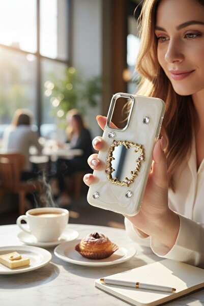 batuteknoloji Oppo Reno 6 Aynalı Taşlı Fiyonklu Kabartma Yüzeyli Lady BTU Sil...