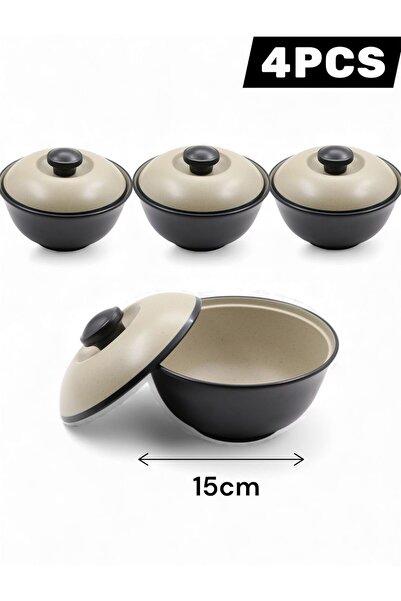 Nova A 15cm bowl with a lid, made of shatter-resistant melamine, safe for use in the microwave and dishwasher.