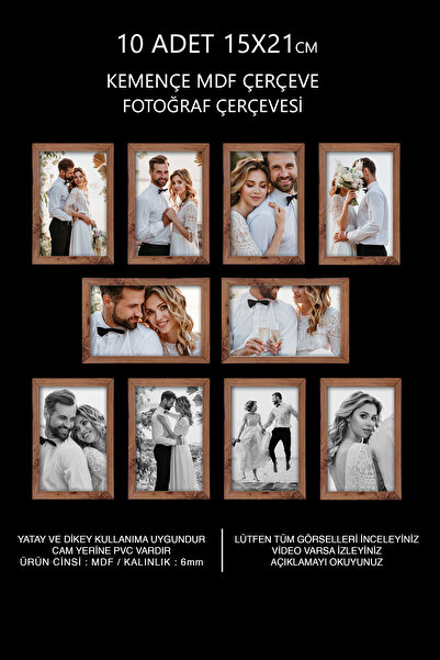 YEDİART 10 Adet 15x21 Çerçeve - Mdf Çerçeve - Fotoğraf Çerçevesi - A5 Pvc'li ...