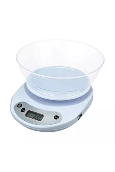 SIKS Cântar de bucătărie ABJ162 cu bol, până la 5 kg, afișaj LCD, oprire automată, alb
