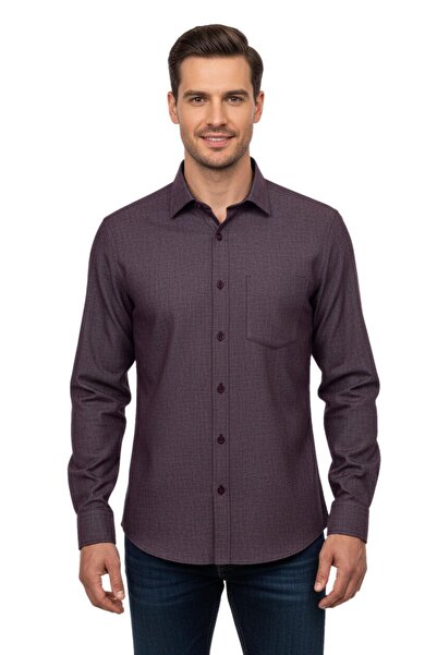 KAMER Men's Winter Long Sleeve Single Pocket Shirt 3538 Bgl-St04804