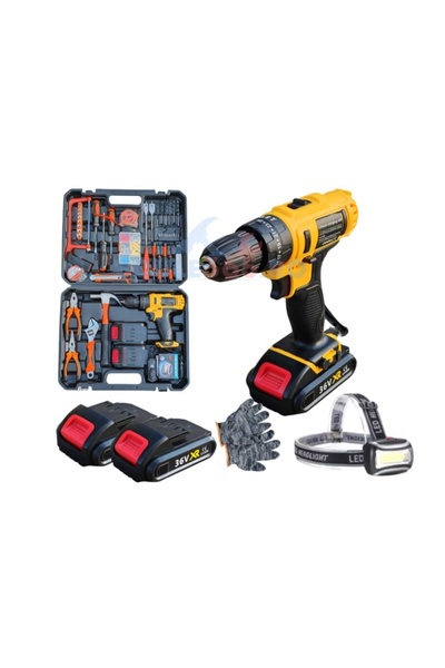 Campion Mașină de găurit/șurubelniță fără fir MEGA CMP cu percuție, 2 baterii...