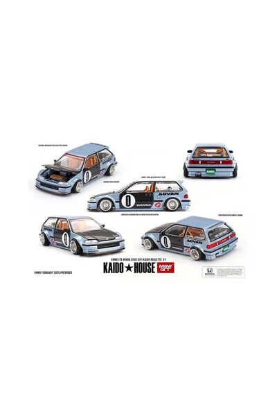 mini gt 164 KaidoHouse Honda Civic (EF) Kaido Roulette V1 KHMG179