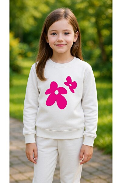 playwear Φούτερ ομάδας με στάμπα ΡΟΖ ΦΥΛΛΟ, για κορίτσια και αγόρια, με λαιμό...