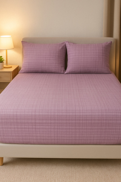 Alisy Home مجموعة ملاءات مطاطية مزدوجة ذات ملمس مخملي - ملاءة + غطاء وسادة - ...