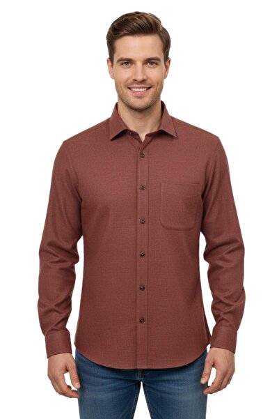 KAMER Men's Winter Long Sleeve Single Pocket Shirt 3774 Bgl-St04805