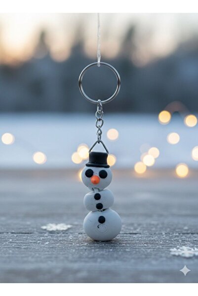 METAKEY3D ⛄   رقاقة ثلج صغيرة: سلسلة مفاتيح على شكل رجل ثلج لطيف مصنوعة يدويً...