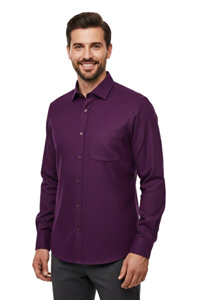 KAMER Men's Winter Long Sleeve Single Pocket Shirt 3543 Bgl-St04806