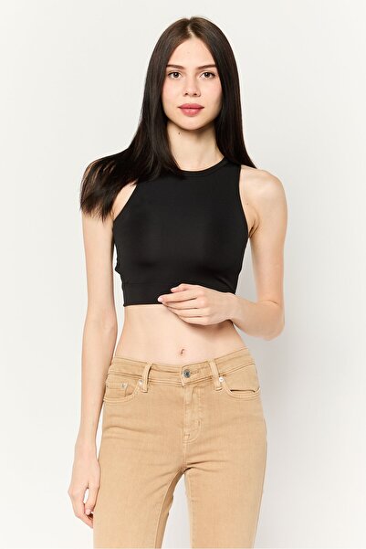 Don't Call Me Jennyfer Women Jewel Neckline Sleeveless Solid Back Cutout Tank...