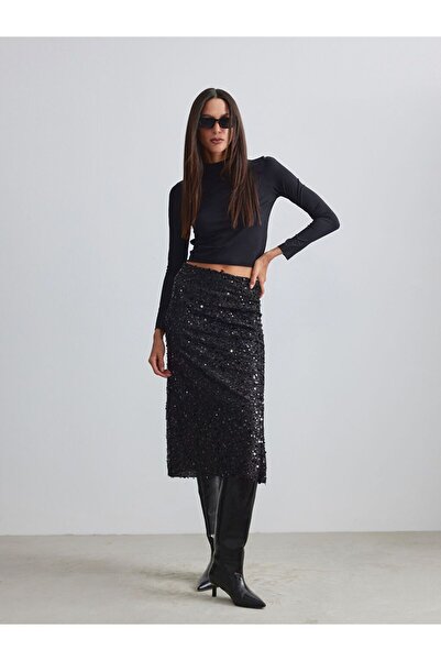 LC Waikiki Lcw Vision Slim Fit Sequined Skirt