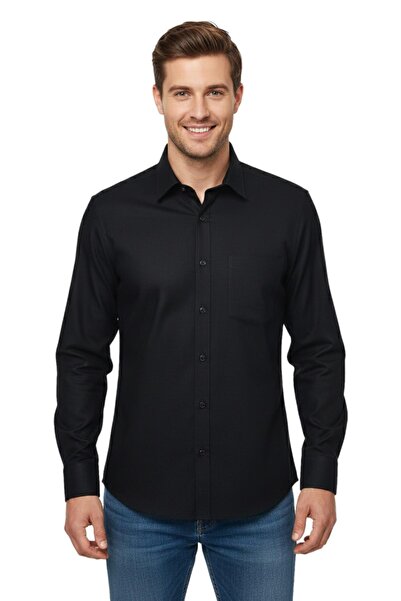 KAMER Men's Winter Long Sleeve Single Pocket Shirt 3774 Bgl-St04805