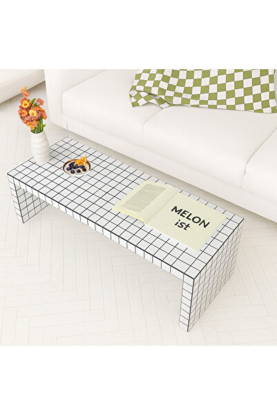 Melonİst Modern Mozaik Kaplama Grid Orta Sehpa – Minimal Tasarım