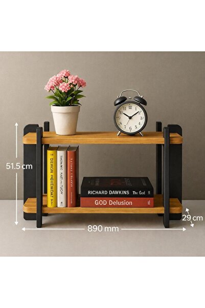 LUBAN Ceviz- Antrasit dekoratif raf, KİTAPLIK , ÇİÇEKLİK, YAN SEHPA, COK AMAÇ...