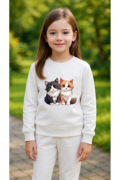 playwear Φούτερ Ομάδας DOUBLE CAT με στάμπα για κορίτσια και αγόρια, με λαιμό...