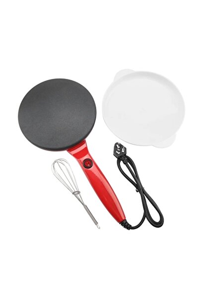 OEM Electric pancake pan, 600W, red, 41x20x5cm, set with batter bowl and whisk