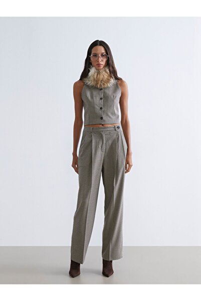 LC Waikiki Lcwaikiki Classic Crew Neck Houndstooth Pattern Women's Classic Vest