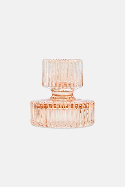 Muy Mucho Glass Candle Holder, Blush