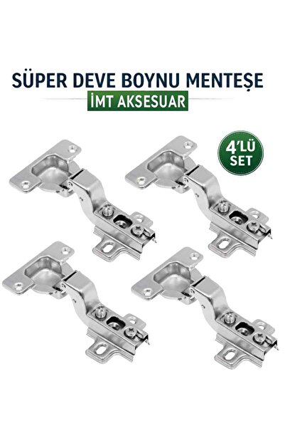 İMT AKSESUAR Süper Deve Boynu (4 Adet) Mobilya Dolap Kapak Menteşesi