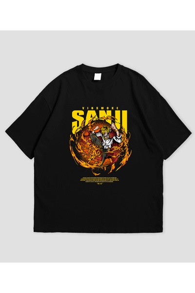 SVART WEAR تي شيرت ون بيس فينسموك سانجي مطبوع قصة فضفاضة للجنسين